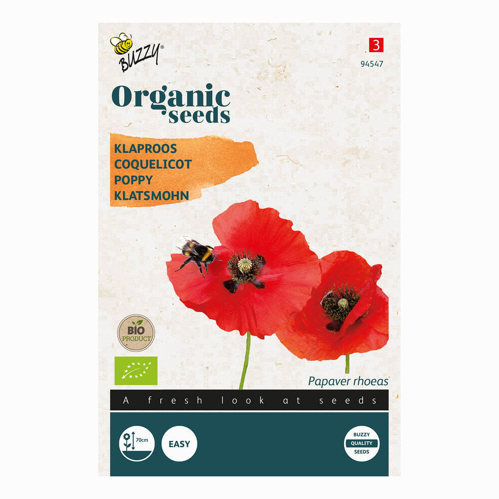 Buzzy Organic Klaproos Rood (Papaver) 94547