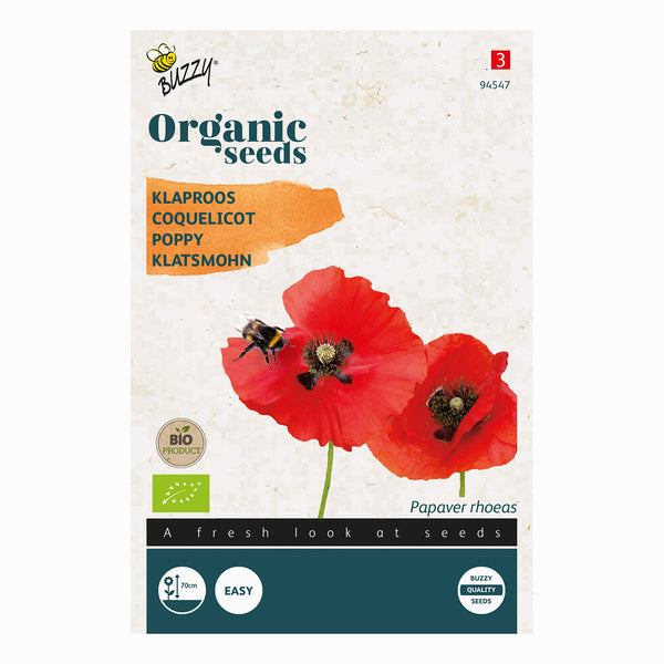 Buzzy Organic Klaproos Rood (Papaver) 94547