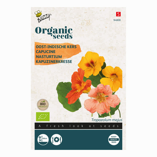 Buzzy Organic Oost-Indische kers enkelbloemig (Tropaeolum) 94800